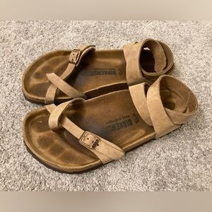 Birkenstock Yara Sandals Tobacco Oiled Leather Womens Size 38/7 Regular Width